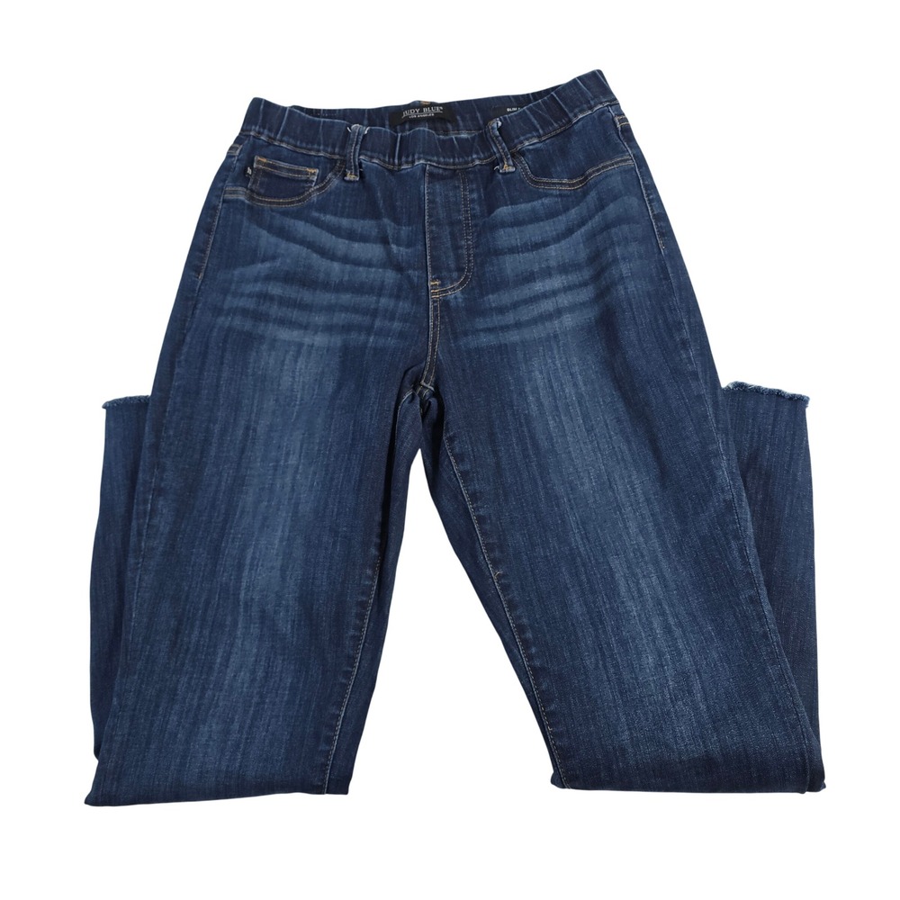 Judy Blue Los Angeles Slim Fit Dark Wash Distressed Jeans Womens 929